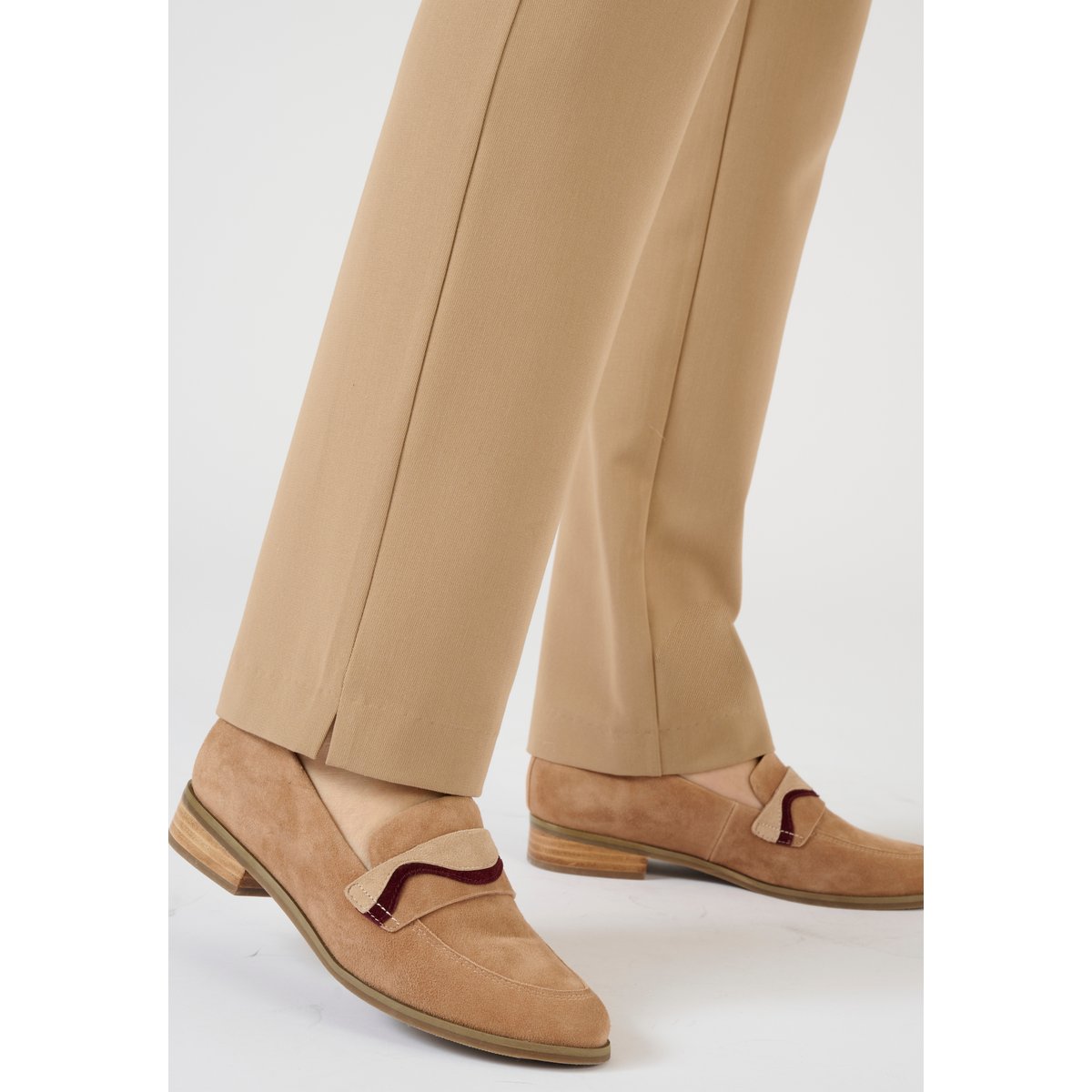 Pantalon effet ventre plat marron beige foncé, DAMART