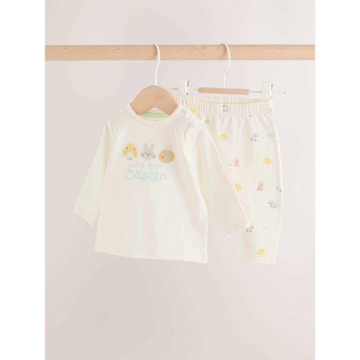 Legging bébé et t-shirt my first easter blanc mon premier pâques, NEXT