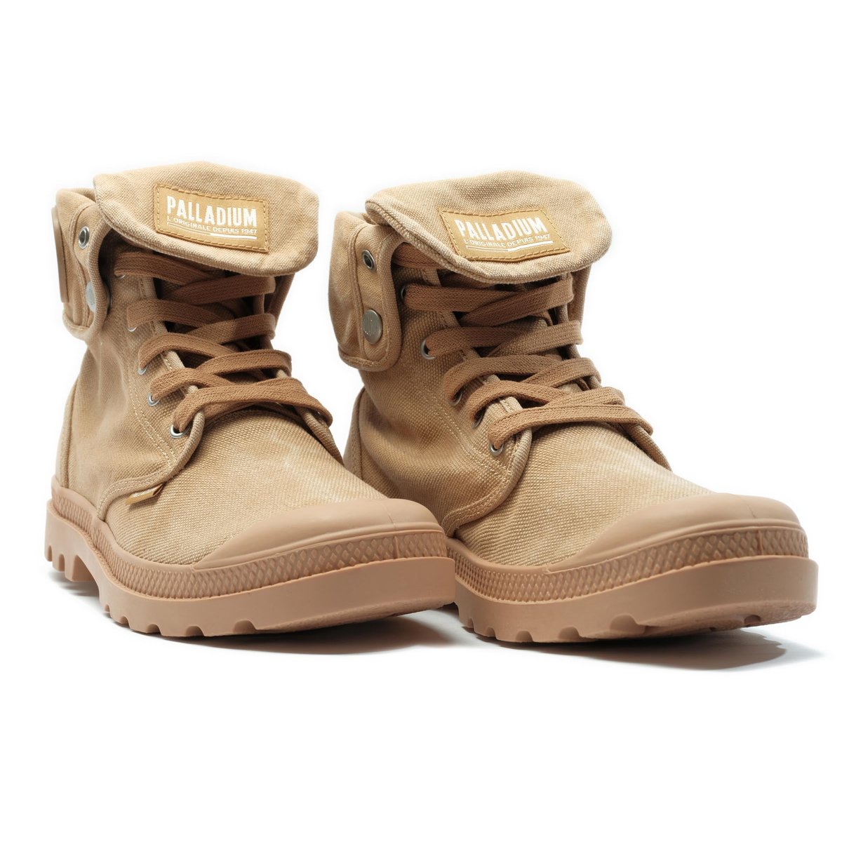 Baskets montantes à revers Baggy camel, PALLADIUM