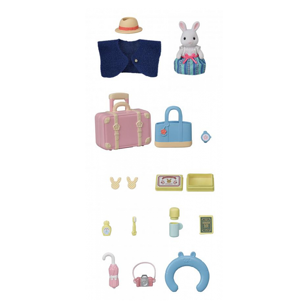 5641  La maman lapin neige et sa valise de weekend couleur unique, SYLVANIAN FAMILIES