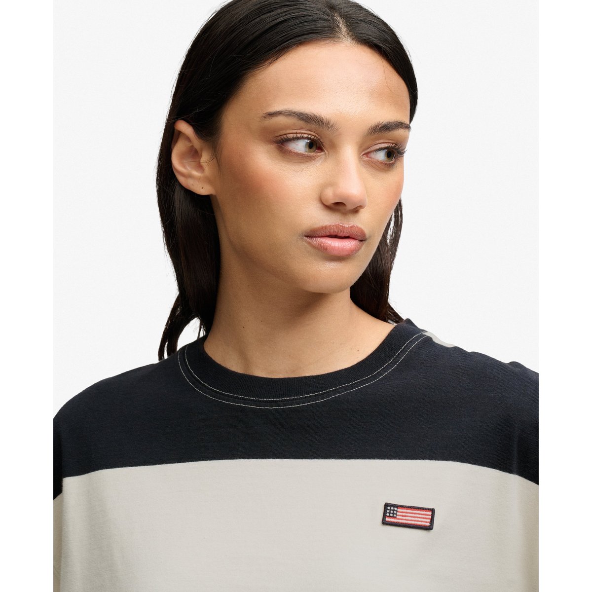 Sweat Athletic Essentials Rayé Coupe Oversize bleu, SUPERDRY