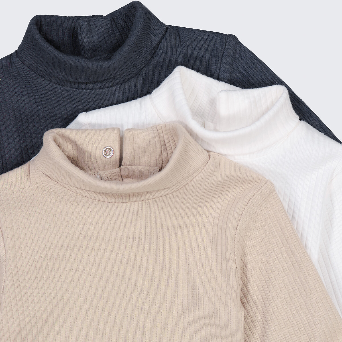 Set van 3 rompertjes met opstaande kraag gemengd, LA REDOUTE COLLECTIONS