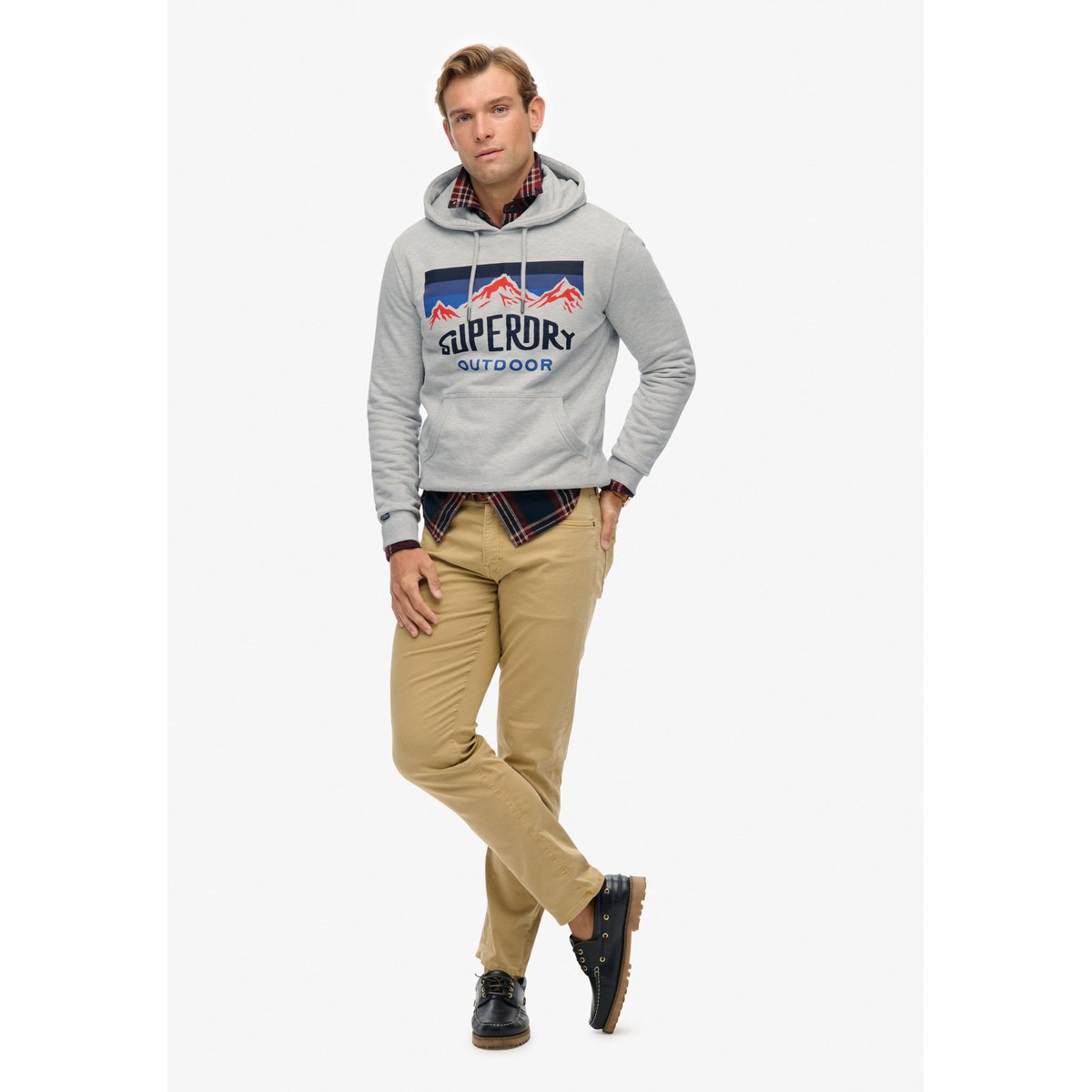 Sweat à capuche décontracté Mountain gris glacier chiné, SUPERDRY