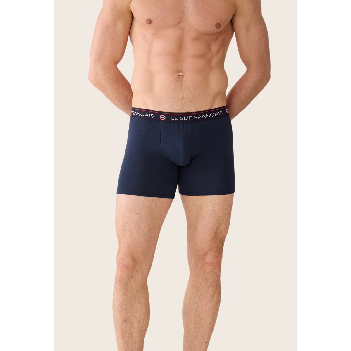 Lot de 7 boxers longs en coton Redoutable marine, LE SLIP FRANCAIS