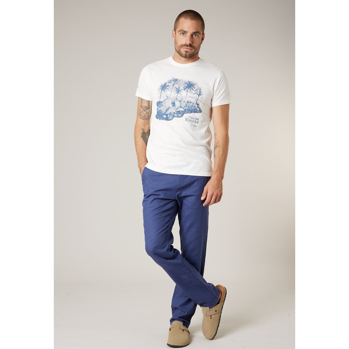T-shirt homme en coton LAMBRATE naturel, DEELUXE