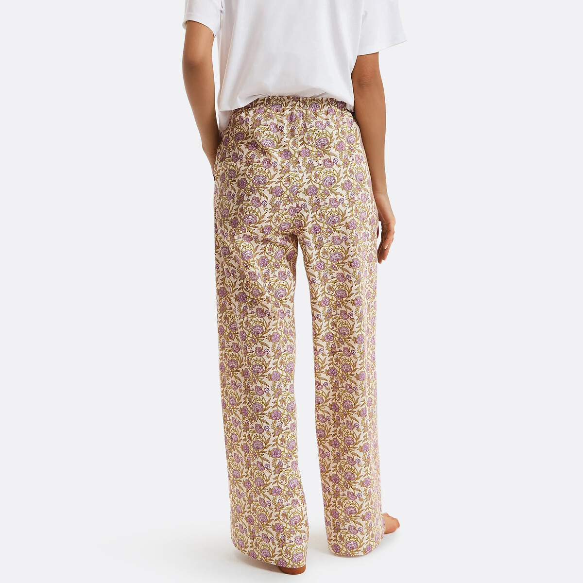 Floral Print Cotton Pyjama Bottoms printed, LA REDOUTE COLLECTIONS