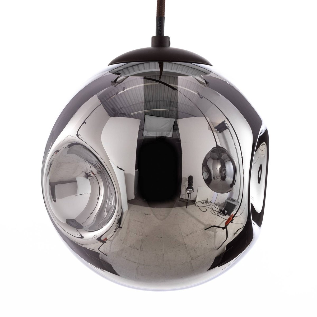 Suspension en verre design, Valentina marron, gris fumé, LINDBY
