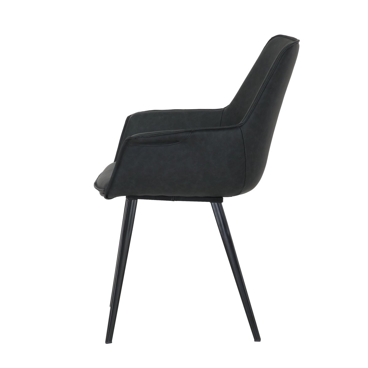 Fauteuil repas PU mat noir, ZAGO