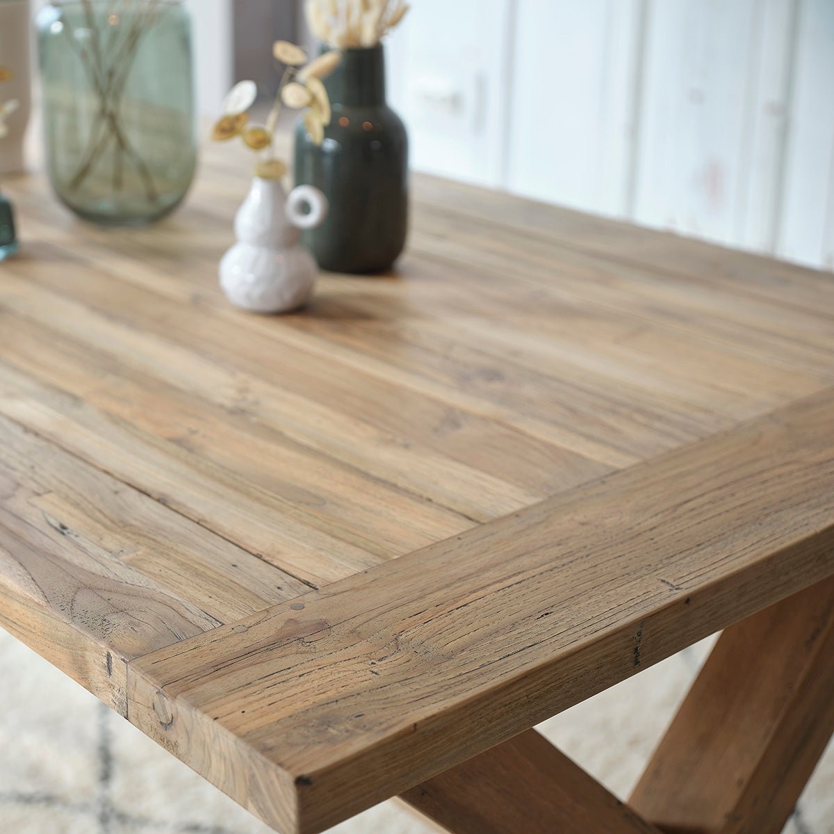 Table en bois de teck recyclé 6 pers.  CARGO naturel, BERAH GETAH