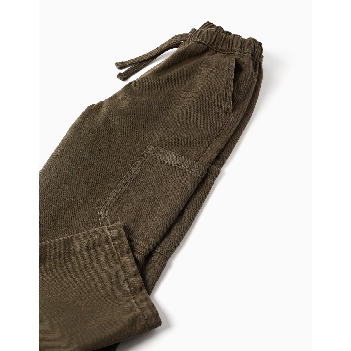 Pantalon baggy en sergé avec poches cargo vert foncé, ZIPPY