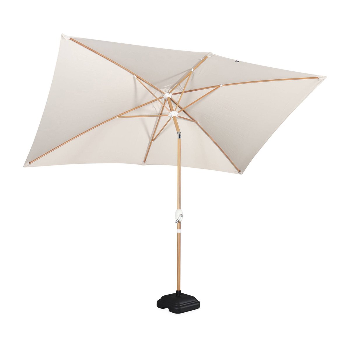 Parasol mât central rectangulaire 2x3m, mât effet bois TOUQUET turquoise, SWEEEK