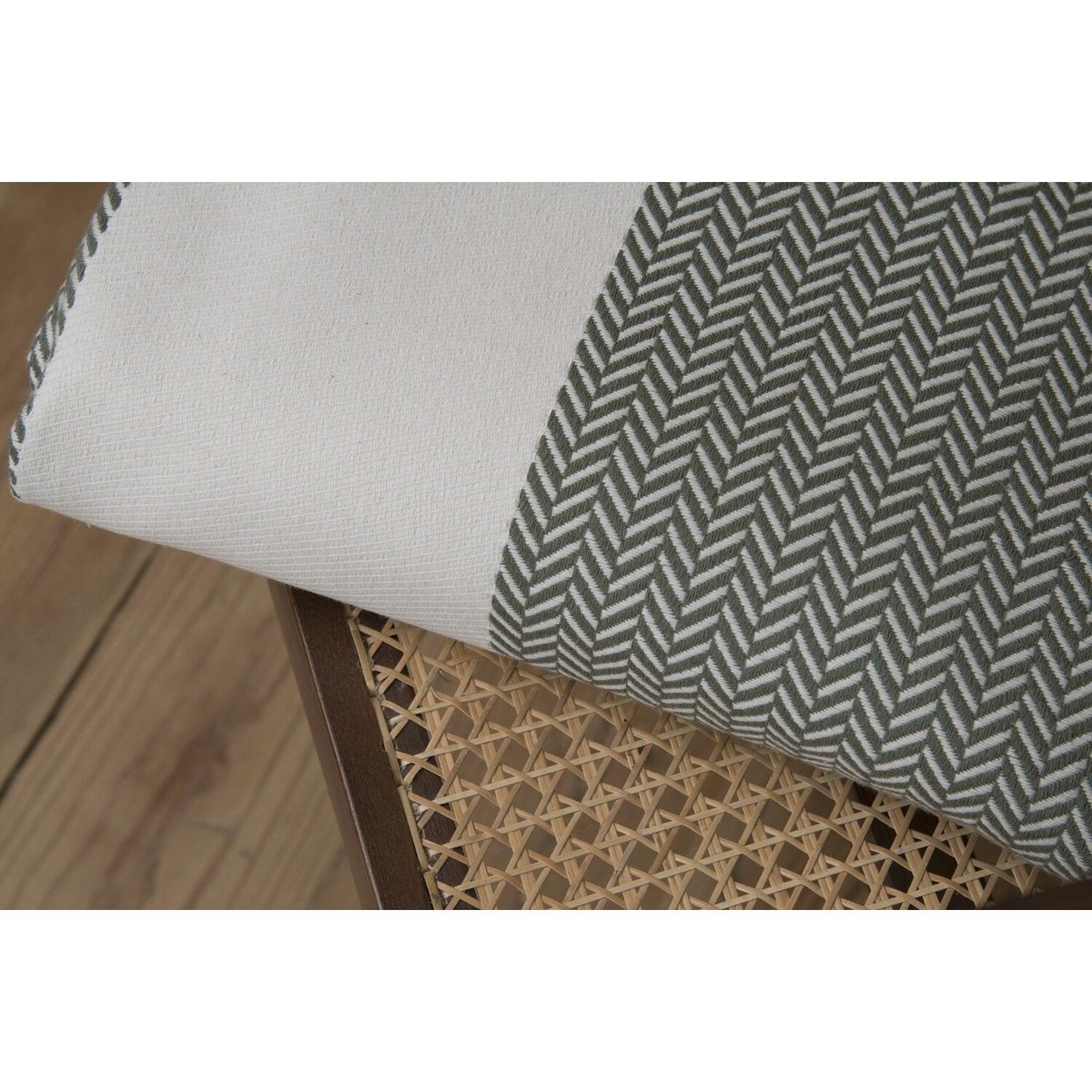 Plaid coton LIV vert olive, FEBRONIE