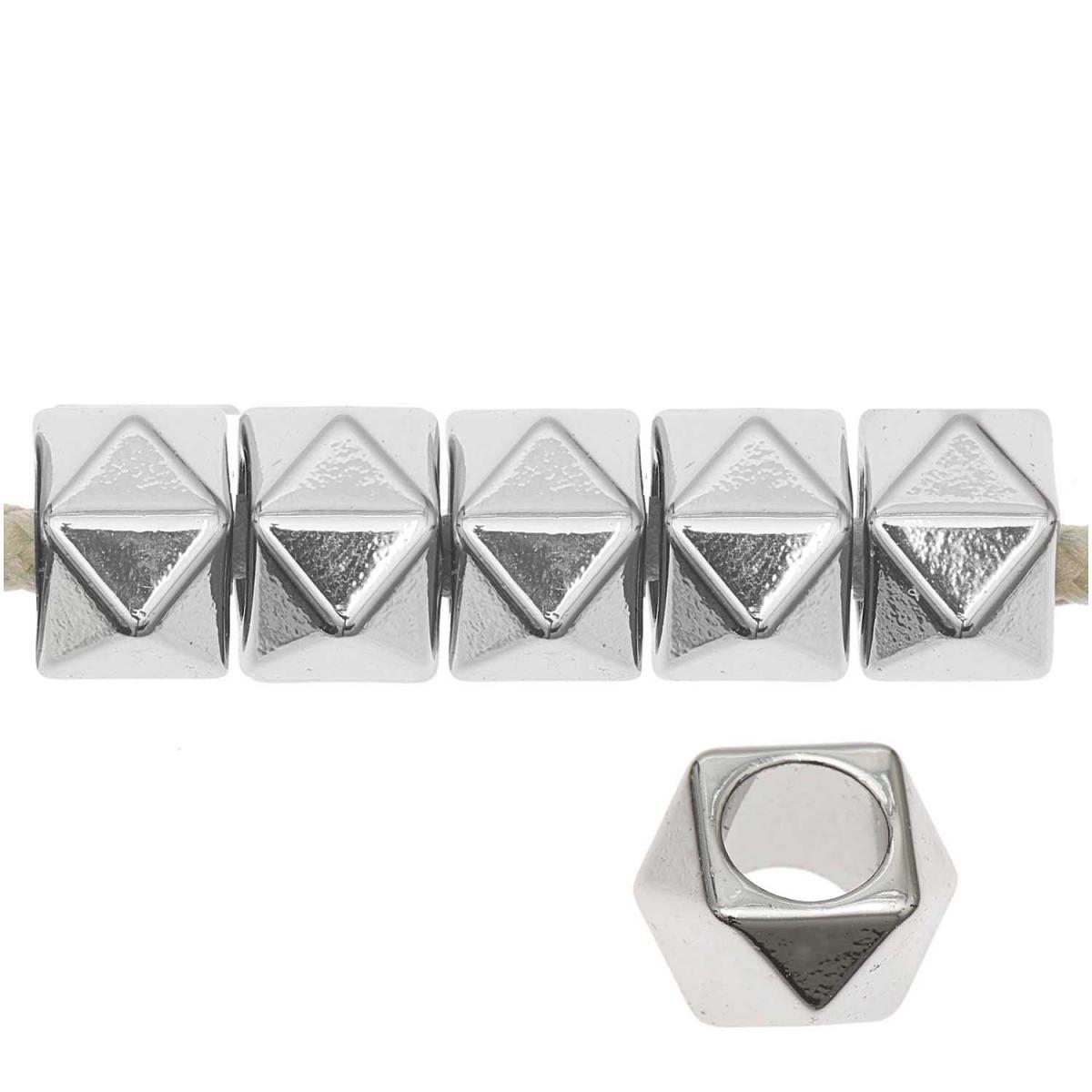Itoshii pack 10 perles ponii polygone couleur argent couleur unique, RICO DESIGN