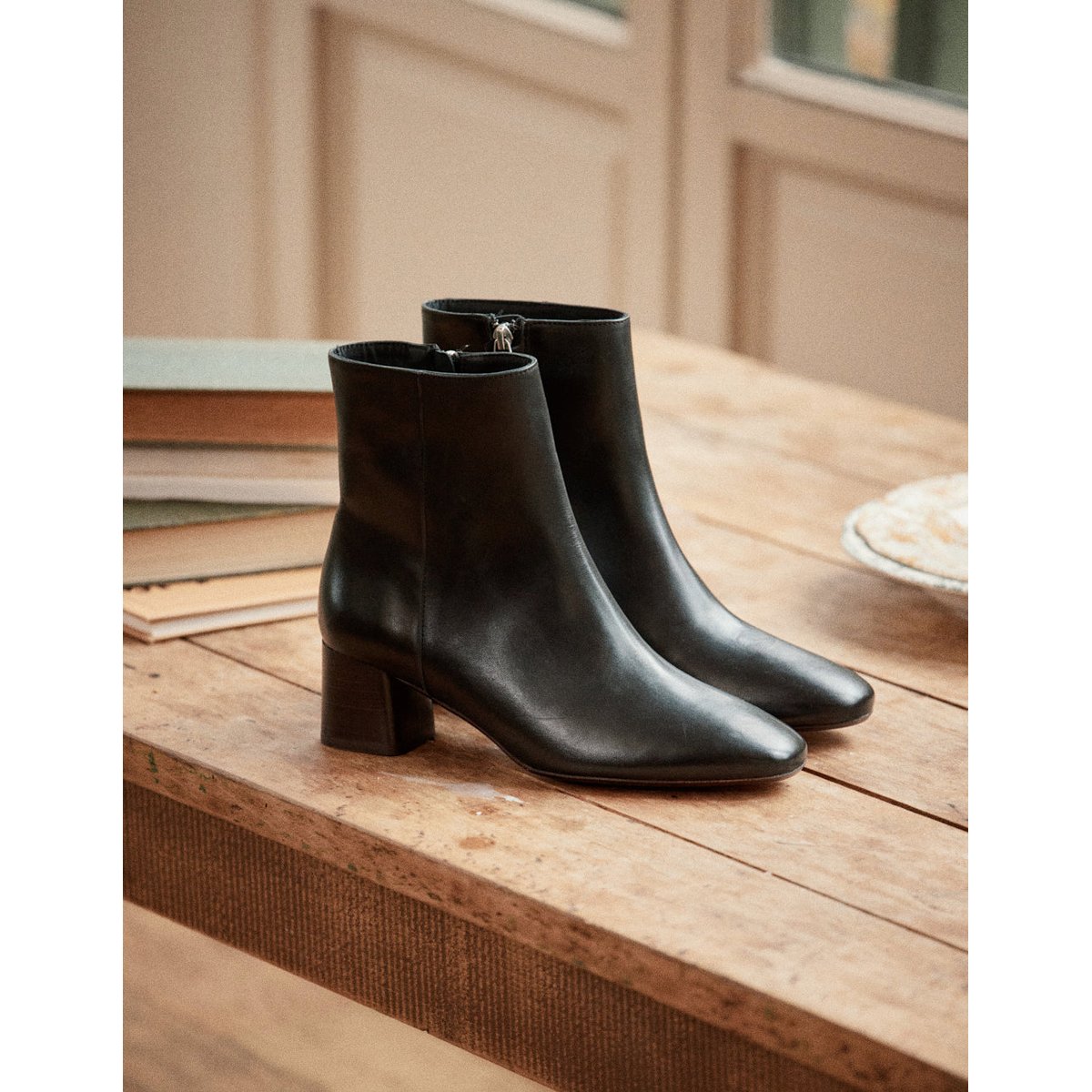 Bottines à talons VOLMA cuir noir, ODAJE