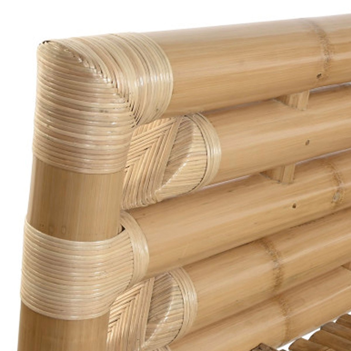 Lit king size exotique en bambou et rotin 202.5x250x74cm bois, WADIGA