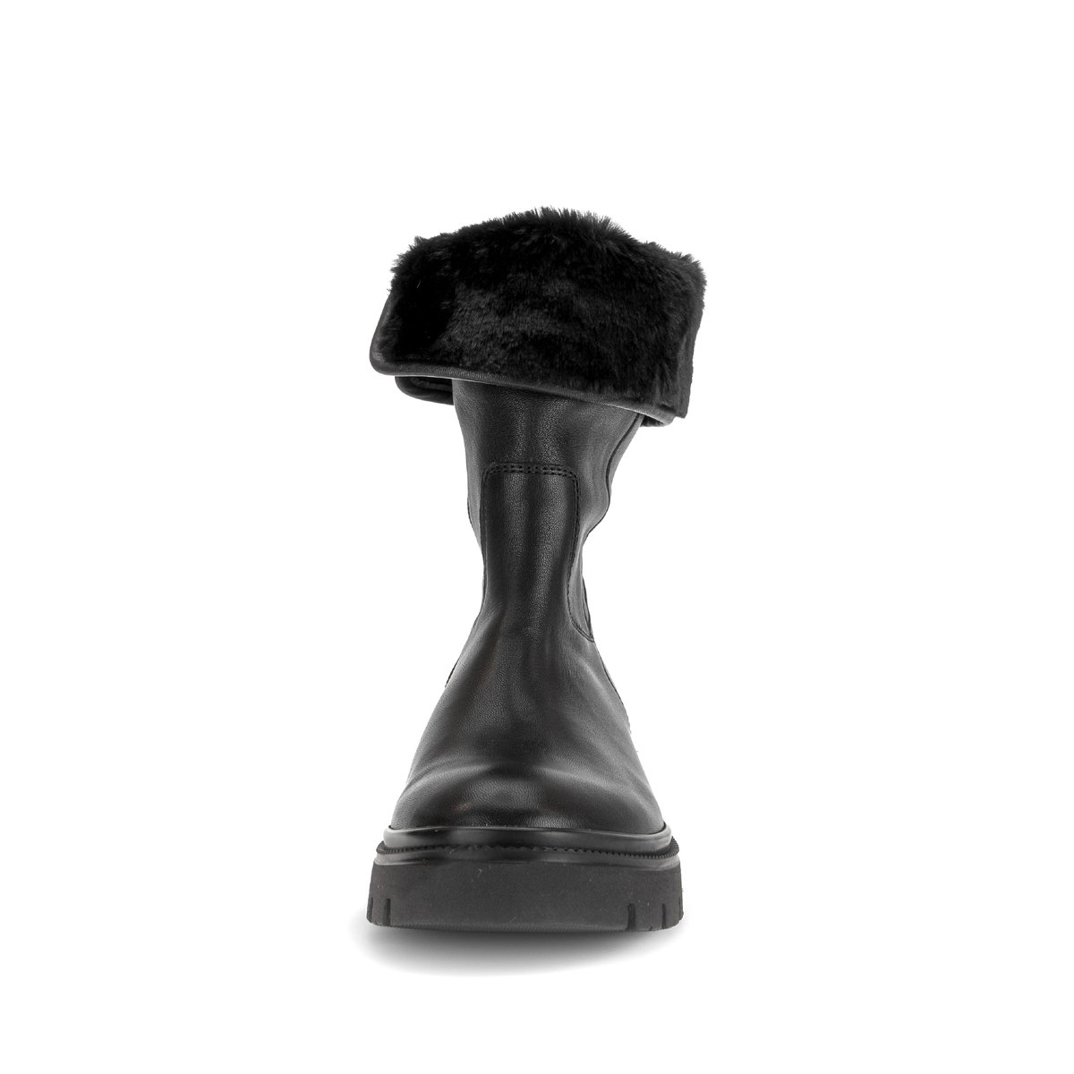 Bottines en cuir lisse à talon décroché noir, GABOR