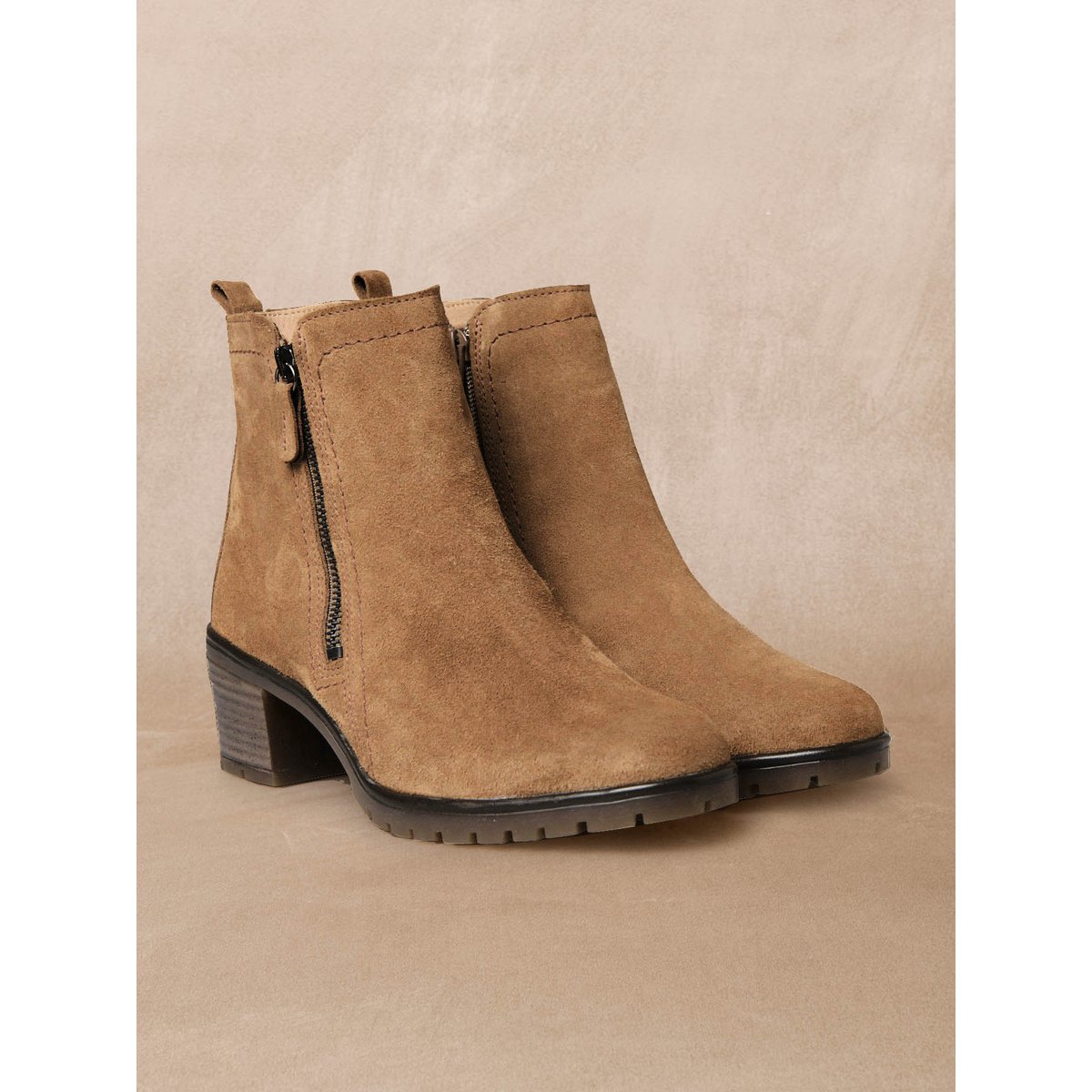 Boots cuir velours camel, PEDICONFORT