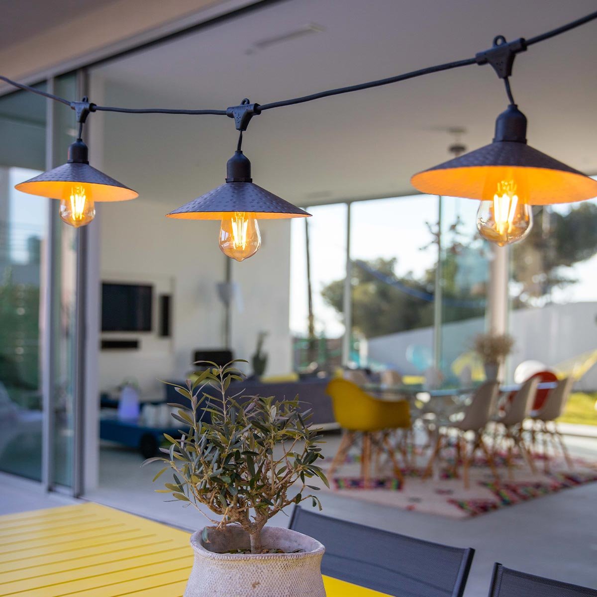 Guirlande solaire Hybride VINTY LIGHT SOLAR gris, LUMISKY