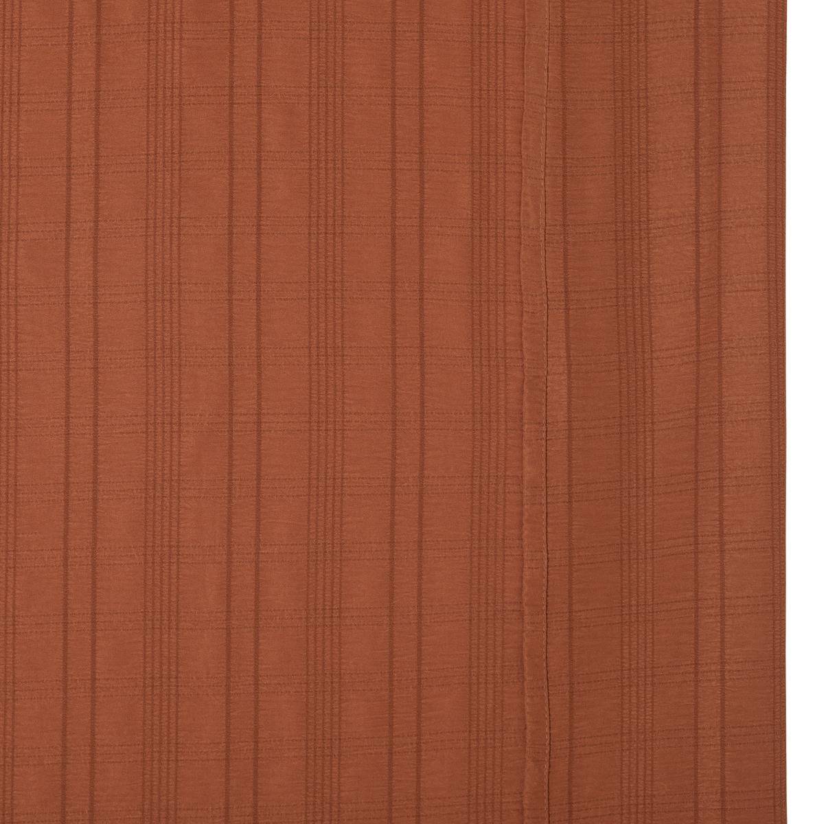 Voilage motif rayures plissées NOA terracotta, ATMOSPHERA