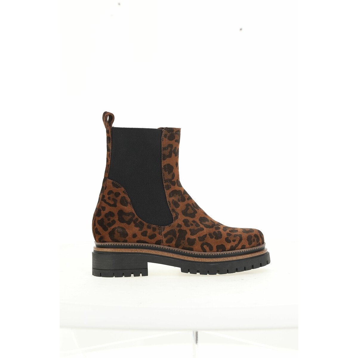 Leopard Print Ankle Boots in Suede leopard print, MJUS