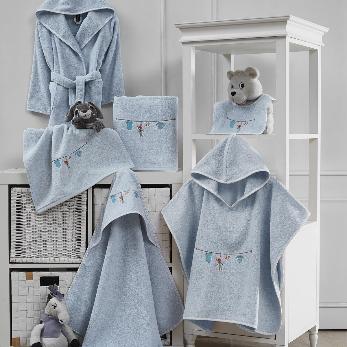 Peignoir de bain enfant 450 g/m² SWEETY nuage, SENSEI MAISON