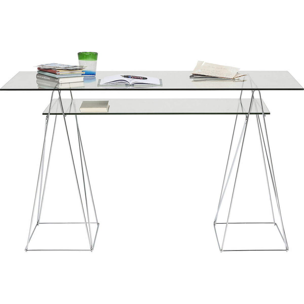 Table Polar chromé  8 mm (verre trempé) argent, KARE DESIGN