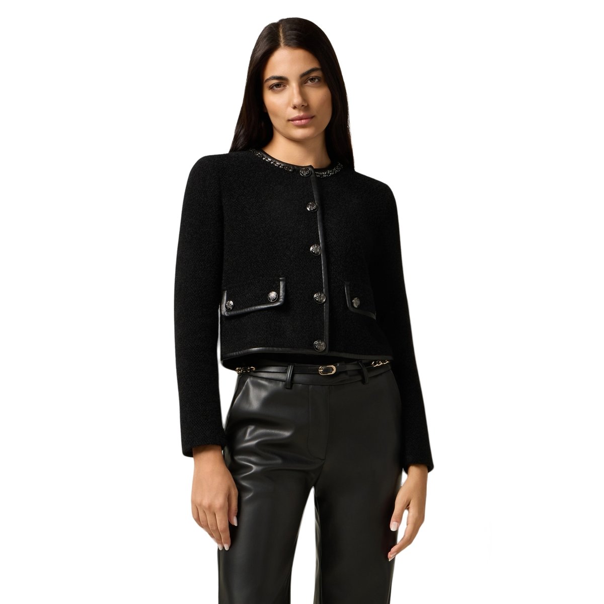 Veste courte avec pierres noir, OLTRE