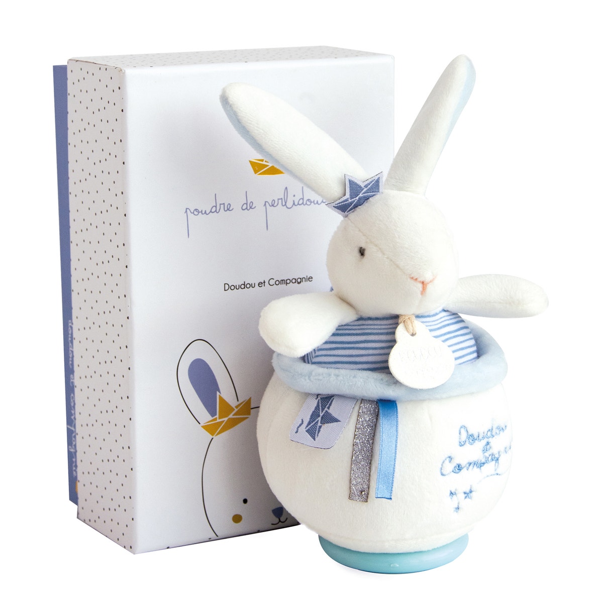 Boite À Musique Lapin Mpatelot Dc3520 bleu, DOUDOU ET COMPAGNIE