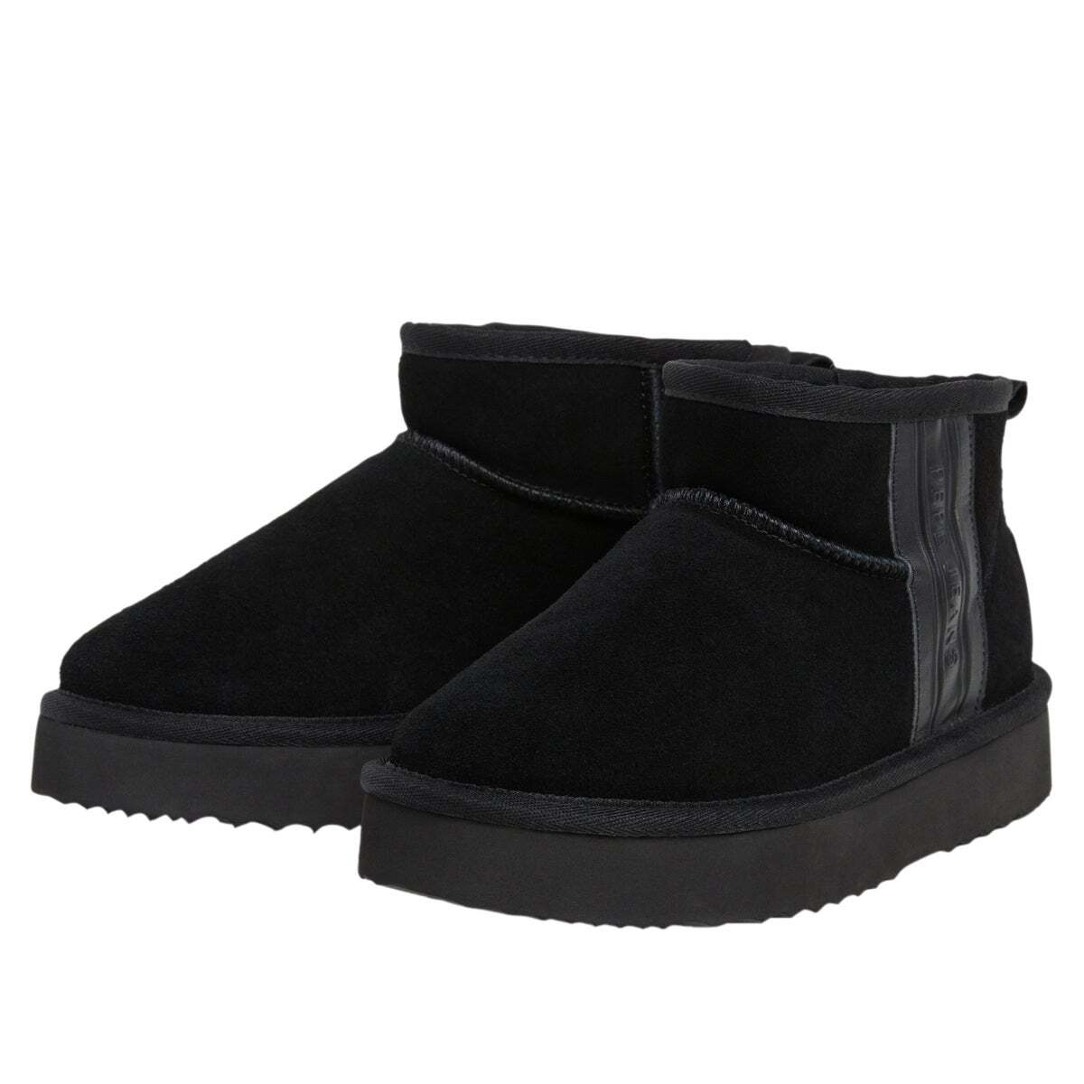 Bottines En Daim À Imprimé Animal noir, PEPE JEANS