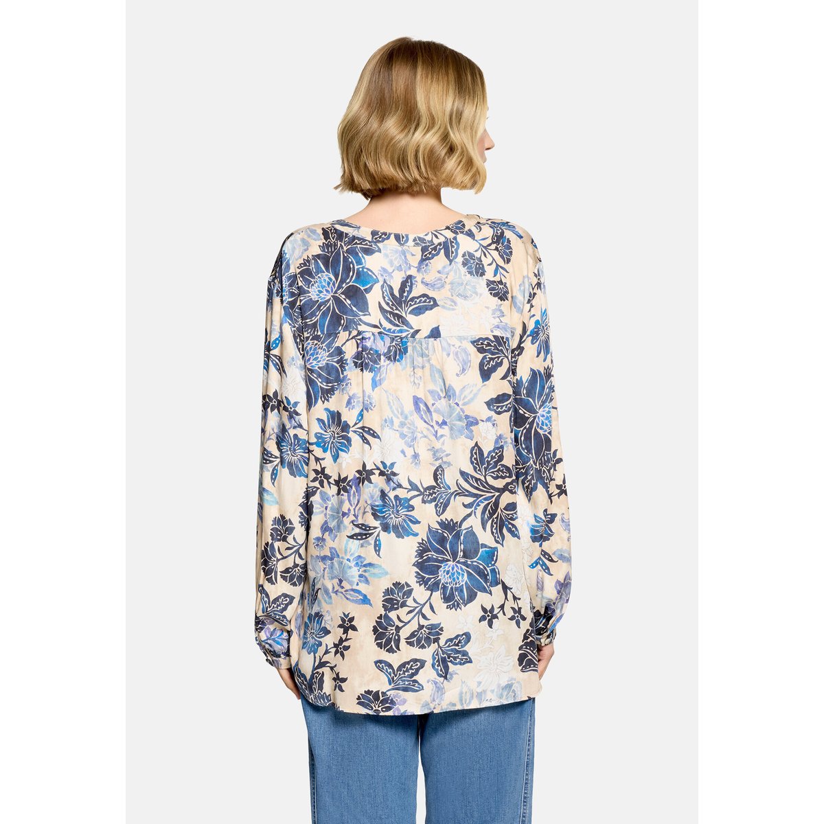 Tunique à imprimé à fleurs beige/bleu, BETTY BARCLAY