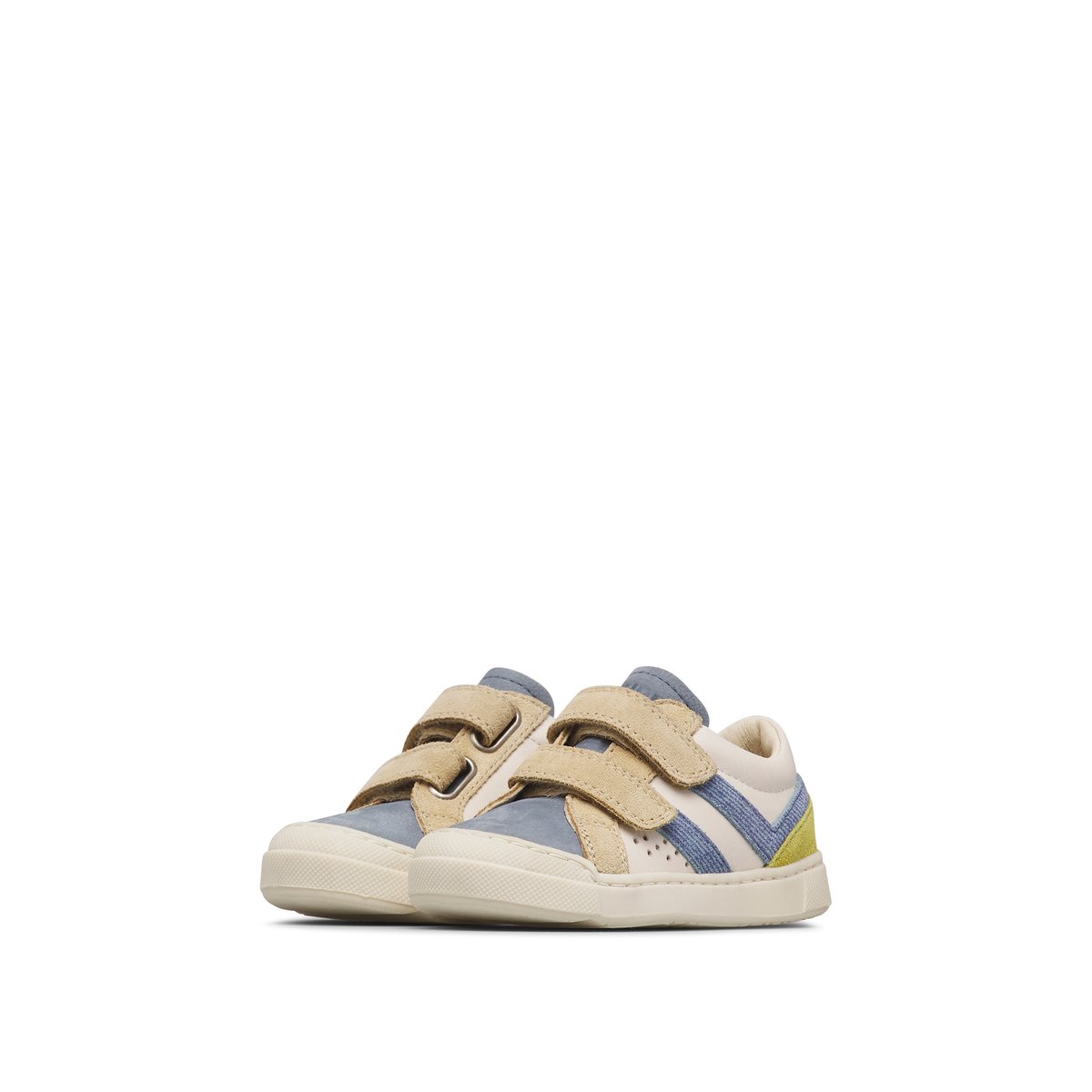 Baskets en cuir et en daim ZYLKA VL céleste-blanc crème, NATURINO