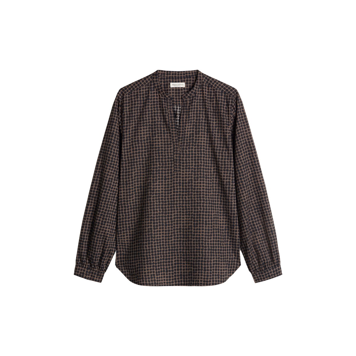 Blouse de style tunique relaxed en popeline Papertouch marron, MARC O'POLO