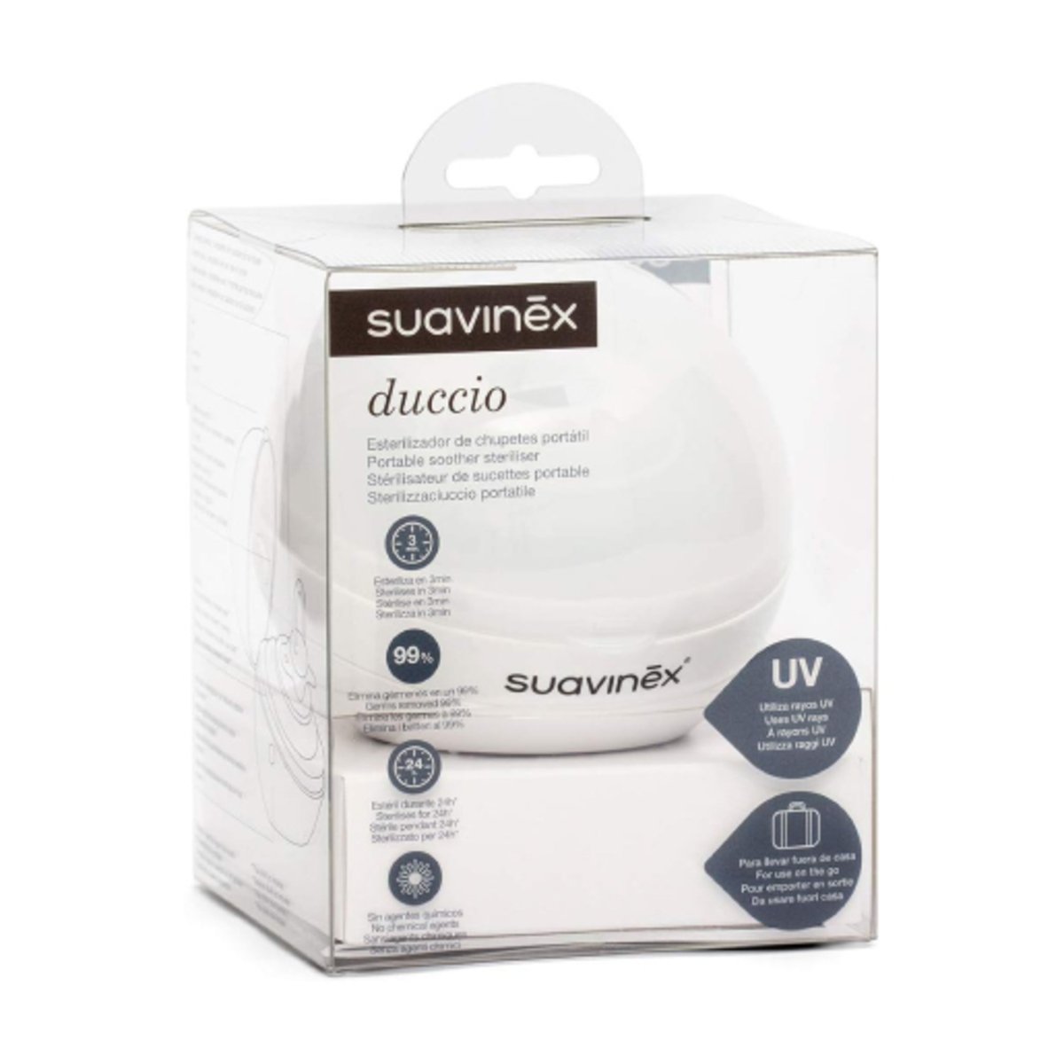 Stérilisateur de sucette nomade BV Duccio blanc, gris, SUAVINEX