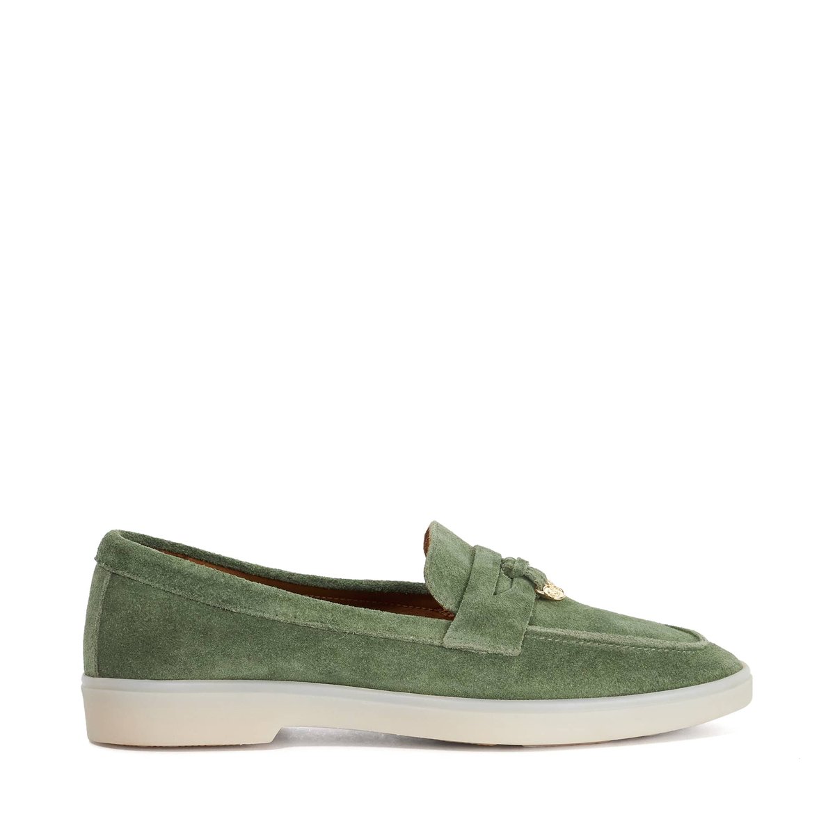 Mocassins en daim à enfiler - GRINNING green-suede, DUNE LONDON