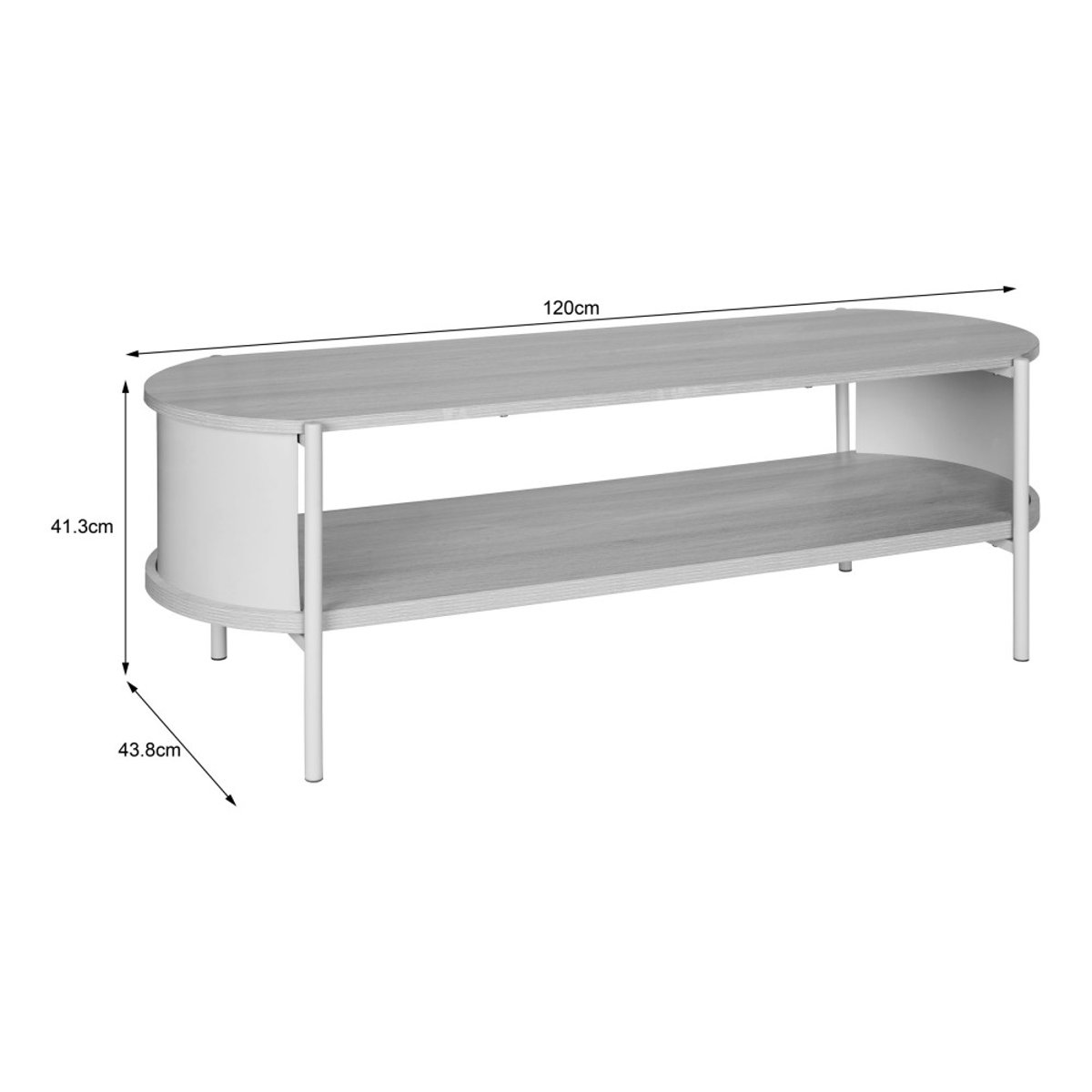 Meuble TV en bois et métal L120cm- PACO beige, DRAWER