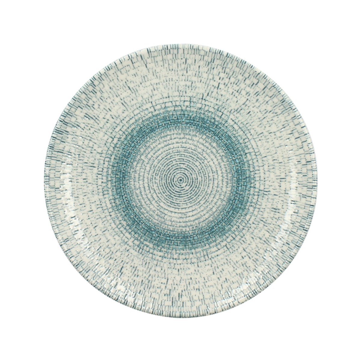 Lot de 6 assiettes desserts en porcelaine 20cm, AQUA blanc-bleu, NOVASTYL