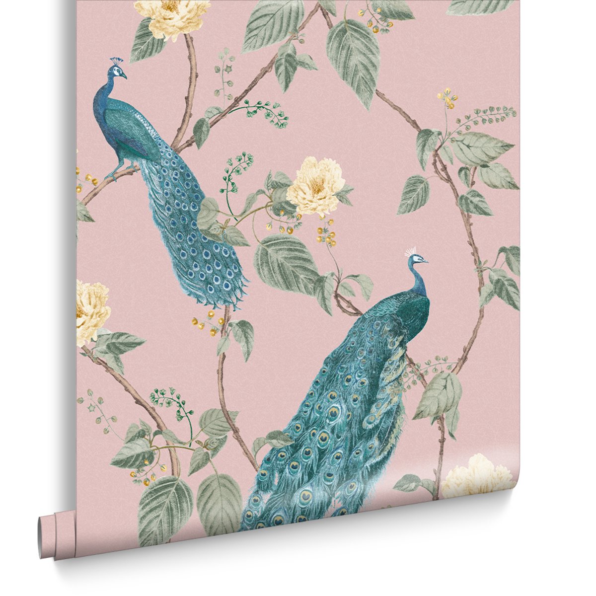 Papier peint Resplendence Blush rose, bleu, GRAHAM ET BROWN