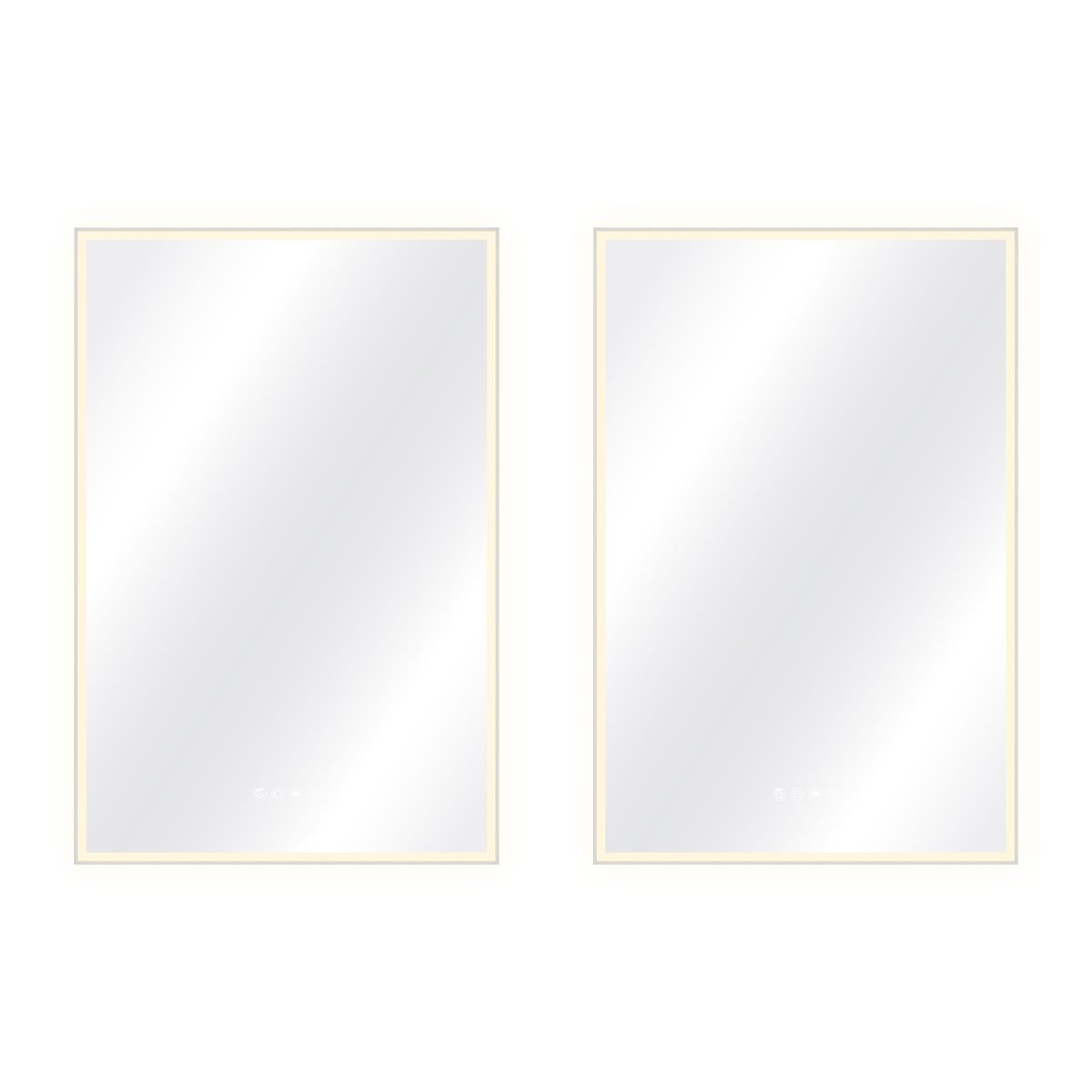 Lot de 2 miroirs lumineux LED anti-buée, NEO FRAME argent, SENSEA