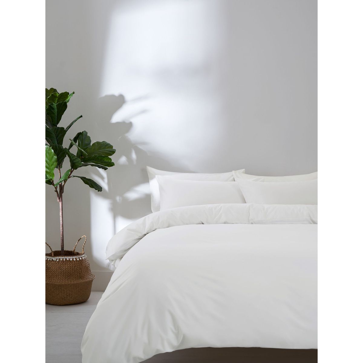 Housse de couette microfibre anti-froissage blanc, NEXT