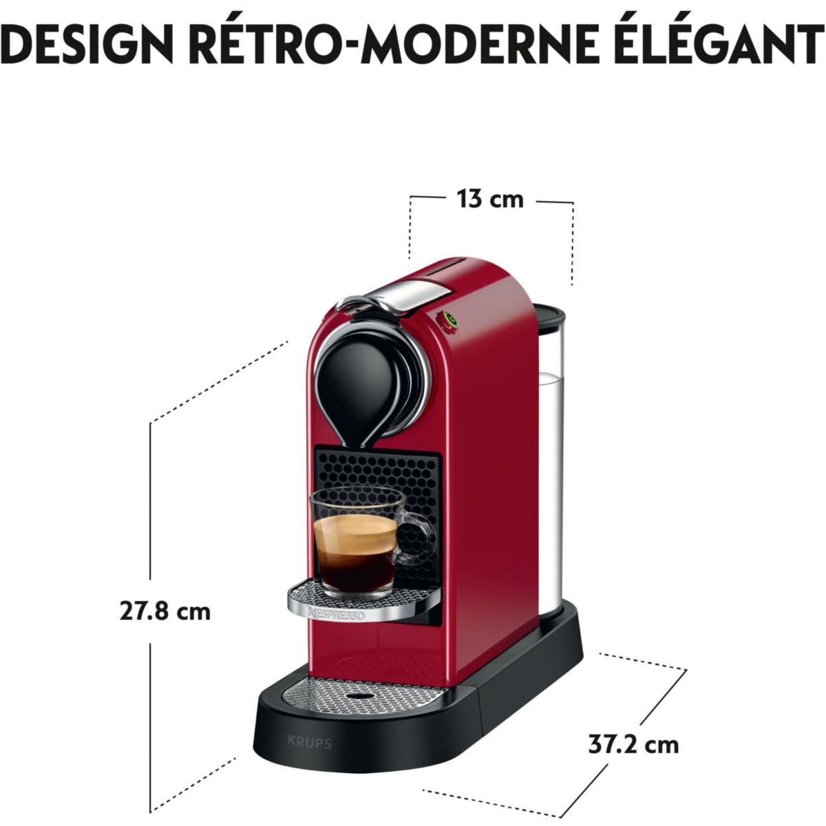 Nespresso Citiz Rouge YY4117FD couleur unique, KRUPS