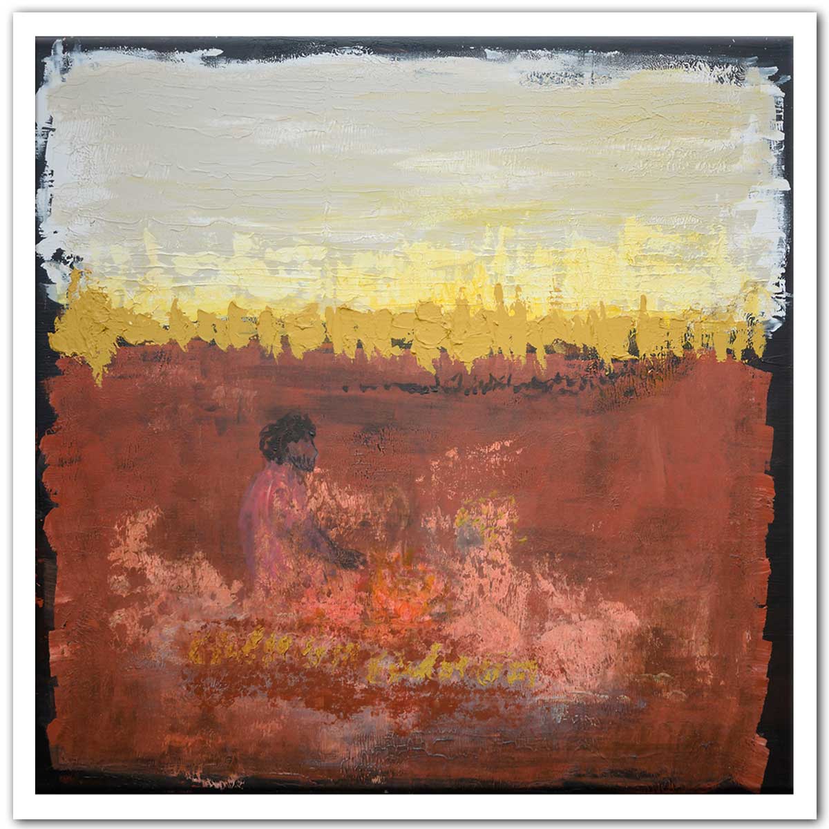 Affiche abstrait art primitif affiche seule, HEXOA