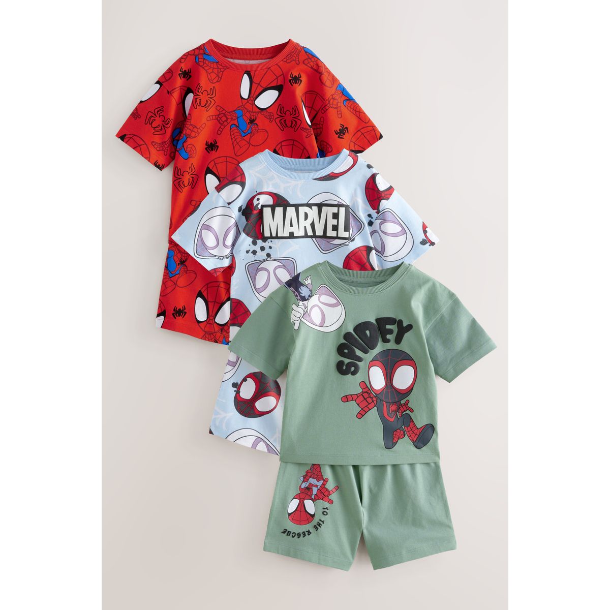 Pyjama short, lot de 3 spider-man rouge/bleu, NEXT
