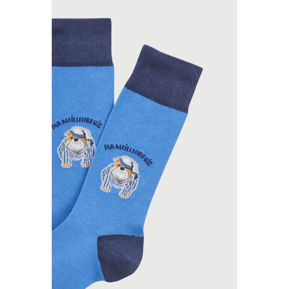 Chaussettes en coton imprimé Ma meilleure vie Bleu bleu, ARTHUR