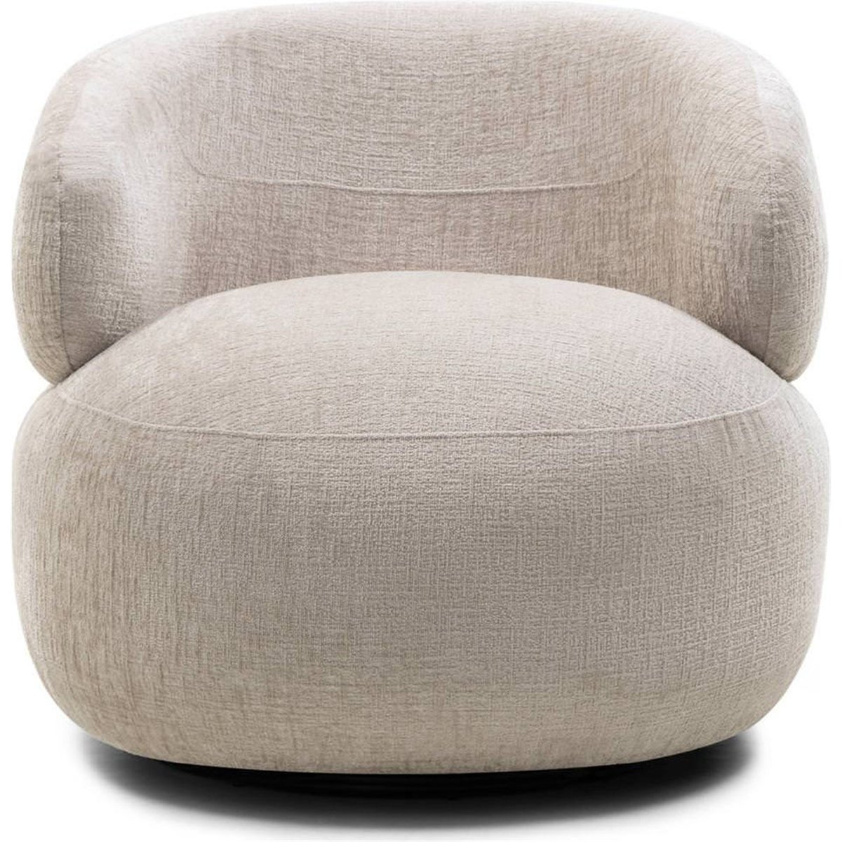 Fauteuil pivotant ORIEL en chenille, Arrondi beige clair, RECOLLECTION