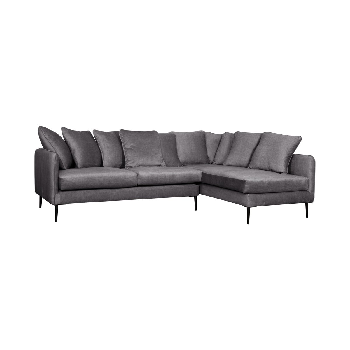 Canapé d'angle velours - OLYMPE anthracite, CAMIF