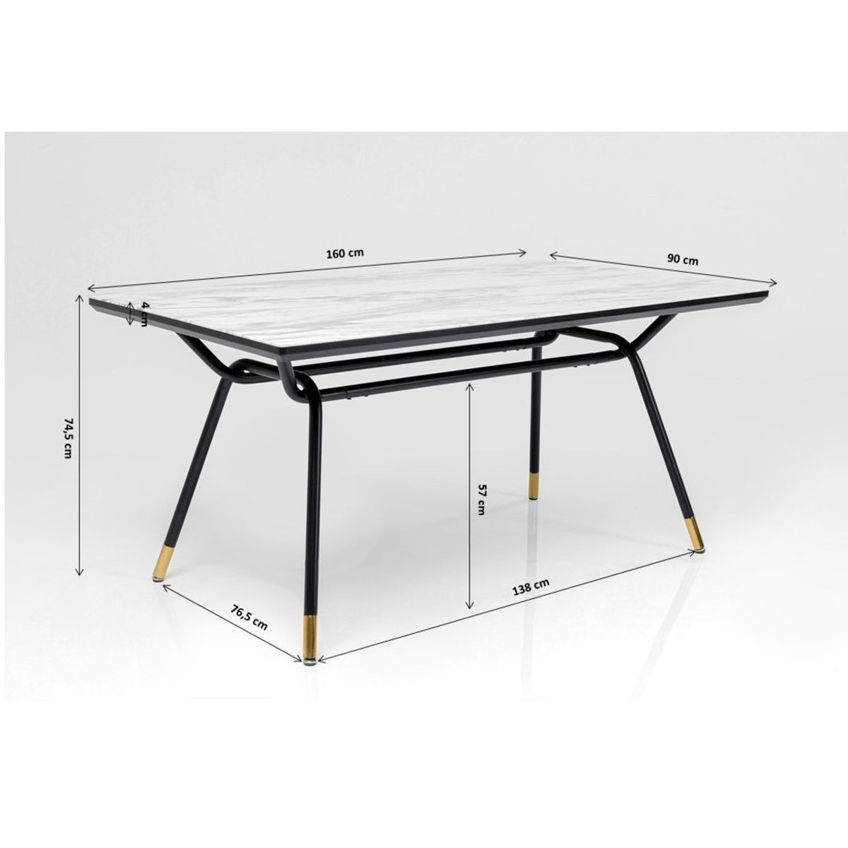 Table effet marbre, SOUTH BEACH blanc, KARE DESIGN