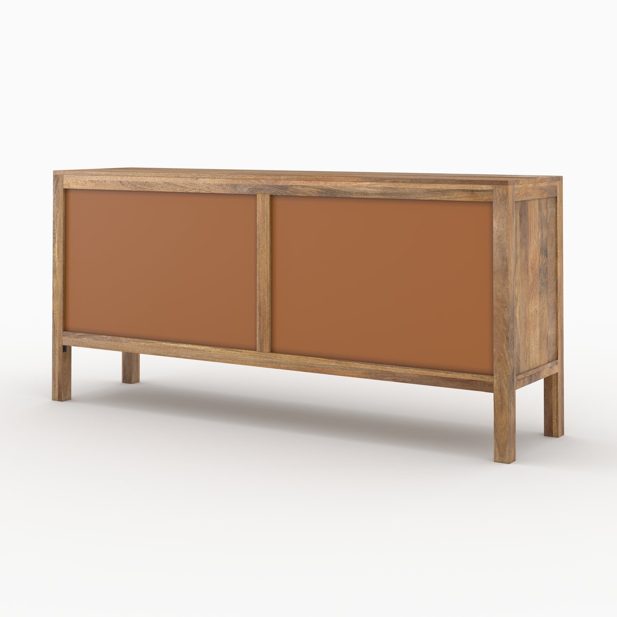 Buffet 3 portes et 3 tiroirs en bois de manguier et cannage - TIKI marron clair, MAISON PAVANE