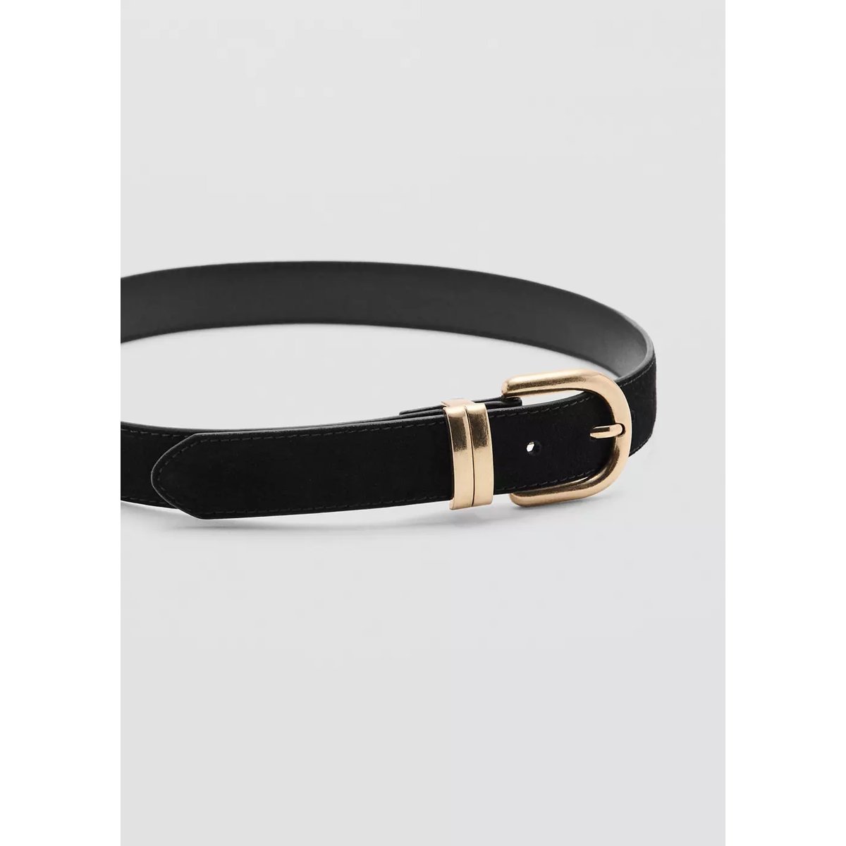 Ceinture cuir suède noir, MANGO