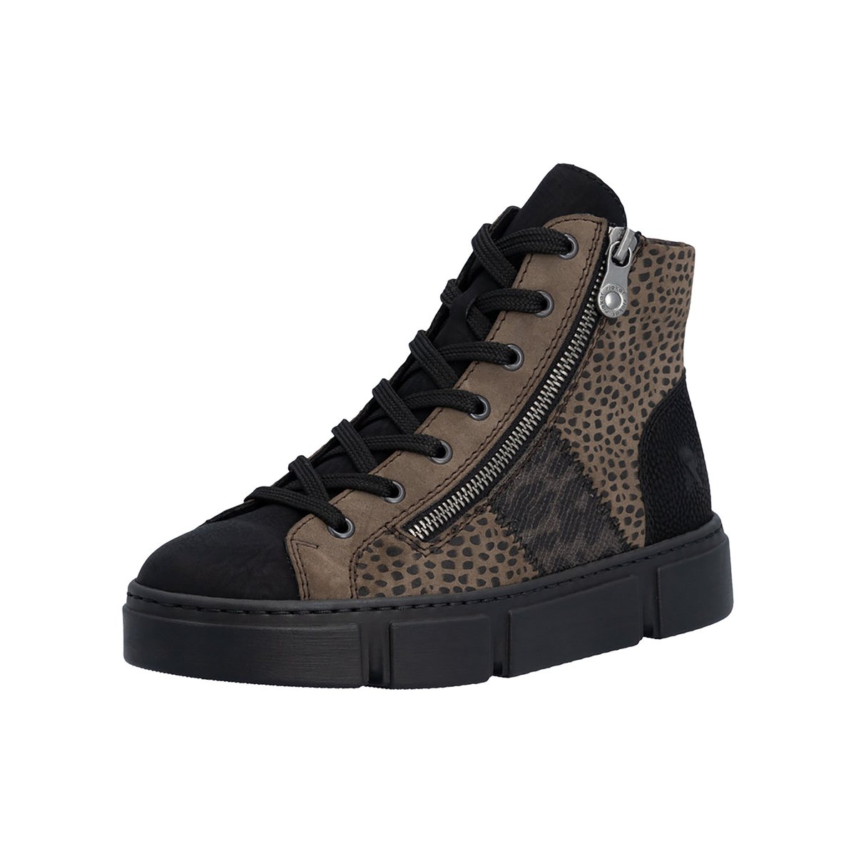 Basket Montante Cuir Malawi marron, RIEKER