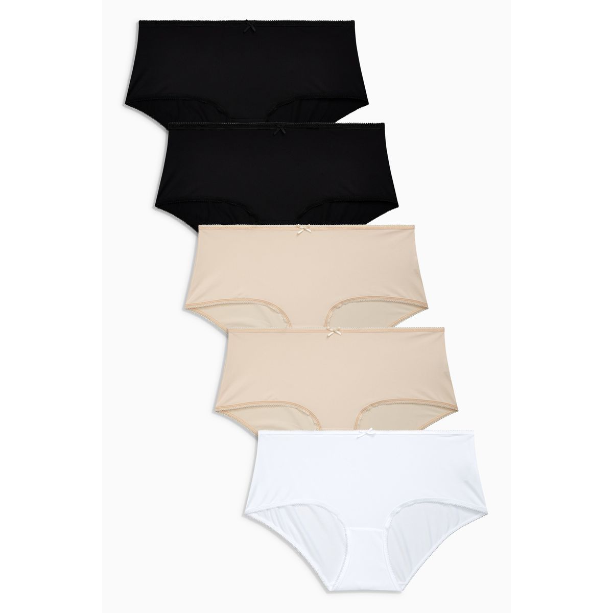 Culottes coupe mi-haute, lot de 5 noir/ blanc/ chair, NEXT